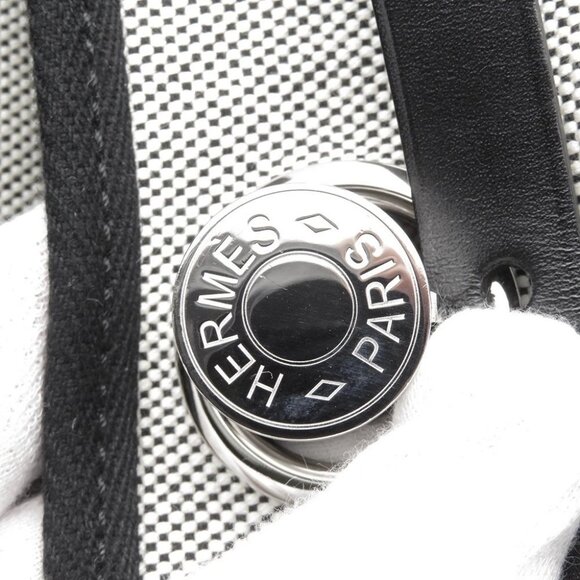 HERMES Herbag Zip Pegasus Pop Size PM/31 Toile H/Vache Hunter Leather Black - Picture 6 of 16